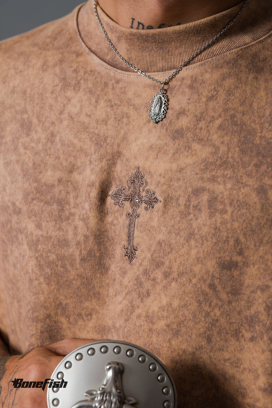 PLAYERA ACID WASH TERRACOTA