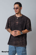 PLAYERA ACID WASH BROWN