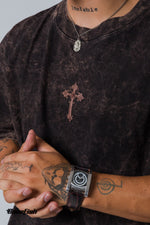 PLAYERA ACID WASH BROWN