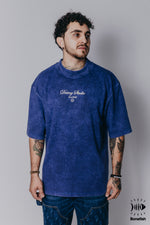 PLAYERA BF AZUL ACID WASH