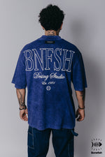 PLAYERA BF AZUL ACID WASH